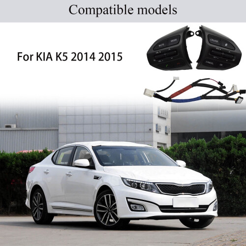Ratknap til KIA K5 2014 2015, multifunktionelle ratmonterede fartpilotknapper - sort 1