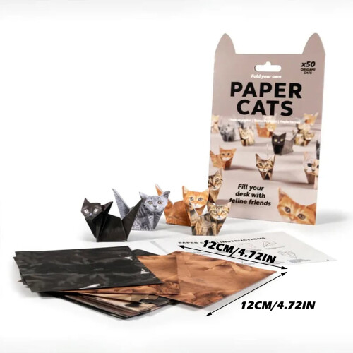 Κιτ Origami για Γάτες από Χάρτινο DIY3D – Χειροποίητη Πτυσσόμενη Διακόσμηση με Μοντέλο 1