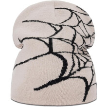 Gorro de invierno Y2K suave y elástico con diseño de telaraña.