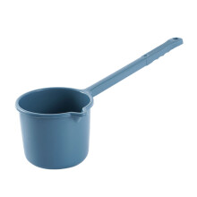 1 Concha/Despejador de Água de Plástico para Banho, Chuveiro e Lavanderia – Cabo Longo de 45 cm, Azul, Compatível com Baldes Padrão
