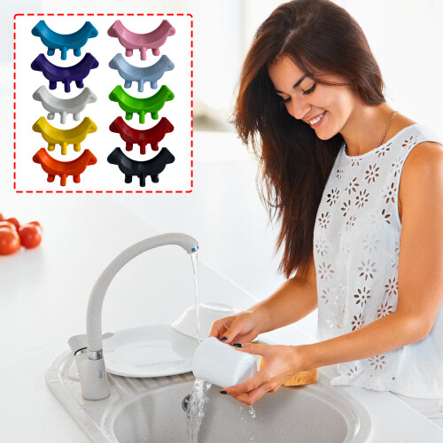 Elegant Cooking Scouring Pad Base Smiling Sponge Holder-Black 2