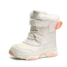Toddler Snow Boots for Boys & Girls – Warm, Padded, Water-Resistant Winter Boots, Solid White, Size 9.5–10 Years
