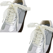 1 Pair Elegant Lace Shoelaces for Women and Girls Casual Shoes Sneakers 3CM Wide Flat Laces Shoestrings Replacement