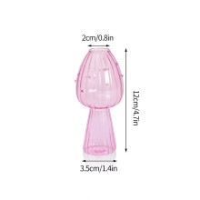 Dekorativer Kerzenständer in Pilzform aus Glas, ideal als Tischdekoration für Wohnzimmer, Foto-Requisite oder Blumenvase.
