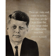 Affiche murale avec une citation historique de John F. Kennedy - Cadeau inspirant - Impression motivante - Président patriotique américain