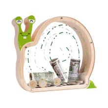 Houten Triceratops spaarpot voor kinderen – Onbreekbare, zelf te personaliseren spaarpot met stickers, geschikt voor kinderkamers