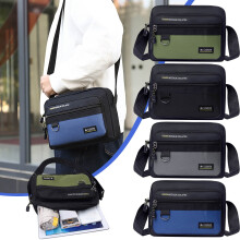 Pánská modrá kabelka přes rameno – vícedílná crossbody s nastavitelným popruhem, 24,3 cm x 18,9 cm x 7,1 cm, kožený batoh na cestování,