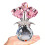 Kristall-Rosen-Blumenfigur mit Vase,-Rosa 1