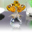 Figurines de fleurs de roses en cristal avec Base,-Bleu profond 5