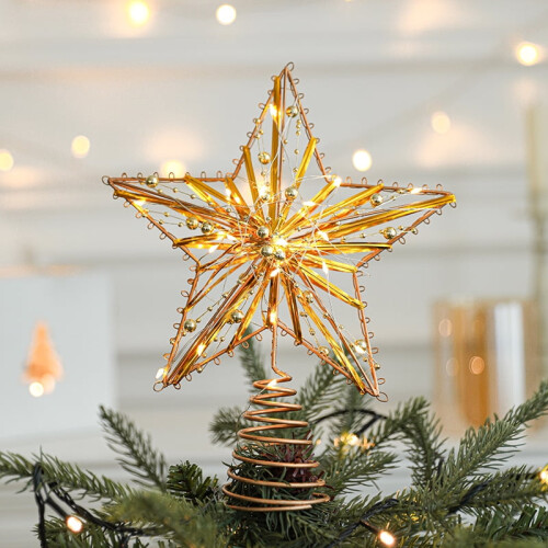 Juletræsstjernetop 33 cm med lys 2