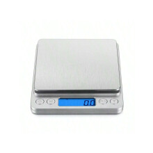 Digital Kitchen Food Scale 500g/0.01g, Stainless Steel, Backlit LCD, Tare & PCS, Silver