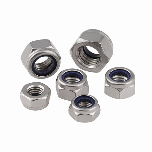 Sekskantlåsemuttere i nylon, 304 rustfritt stål, M2–M20 2