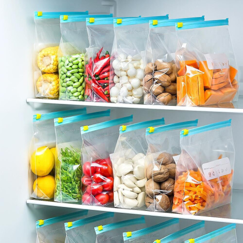 Lot de 10 sacs de congélation réutilisables d'un gallon 2