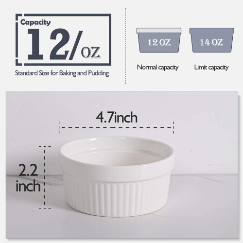 Σετ 6 πορσελάνινων ραμεκίν 12oz 1