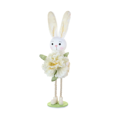 Easter Rabbit Standing Doll with Floral Accents, 1 Pack