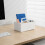 Square Storage Basket, Plastic, Stackable Design, Partitioned Organizer, for Dormitory, Home, and Desktop Drawer Storage, White, by 1