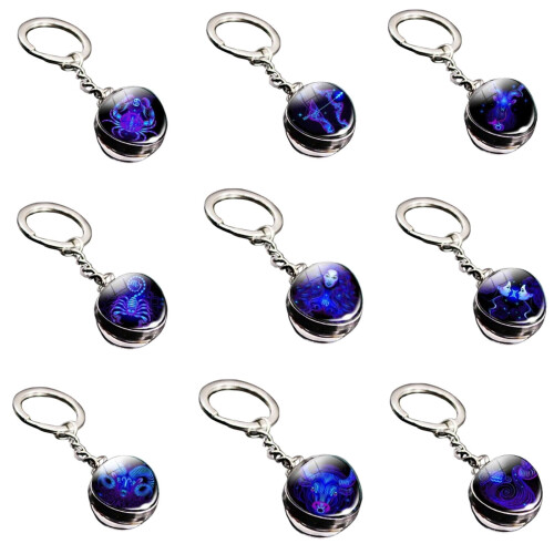 Collier porte-clés zodiaque phosphorescent (1 pièce)