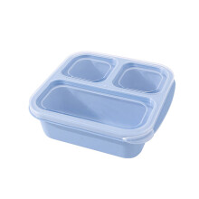 Boîte à goûter Bento, 3 compartiments réutilisables, idéale pour l'école, le travail ou les voyages – Bleu