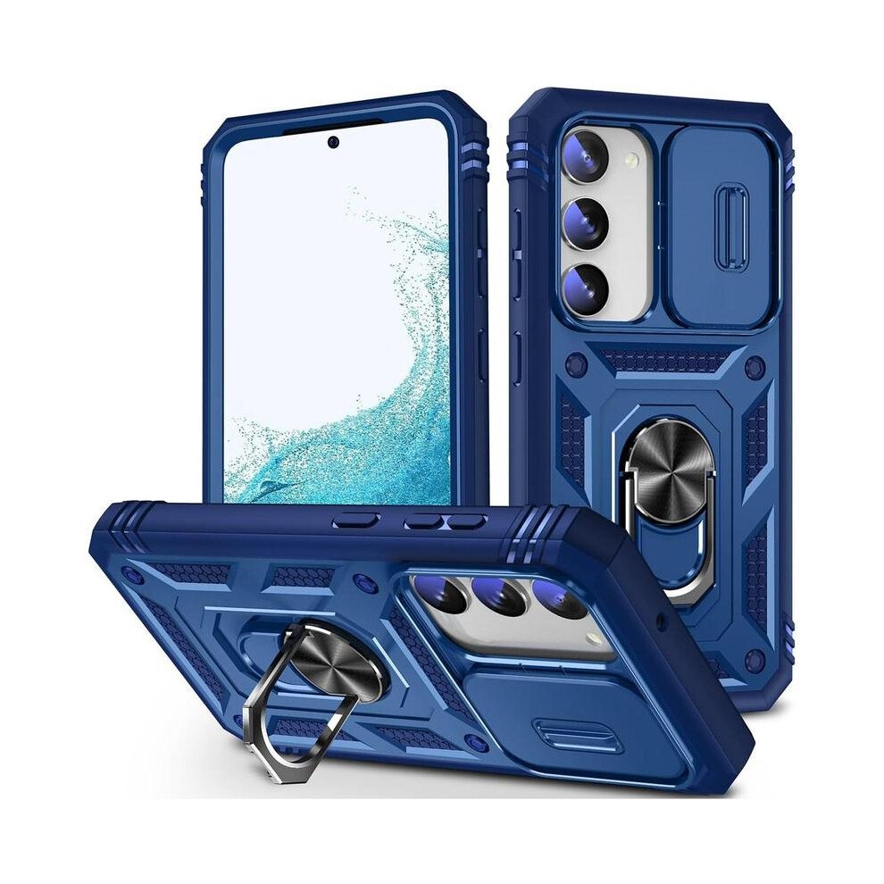 (, Galaxy A34 5G) Armor Design Phone Case With Slide Lens Cover, Shockproof Impact Resistant Phone Protective Cover Blue 5032660040558