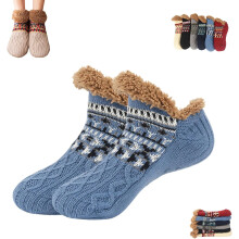 Kelvono Winter Wool Socks, Non-slip Warm Thick Floor Socks, Soft, Skin-Friendly and Warm for Men and Women