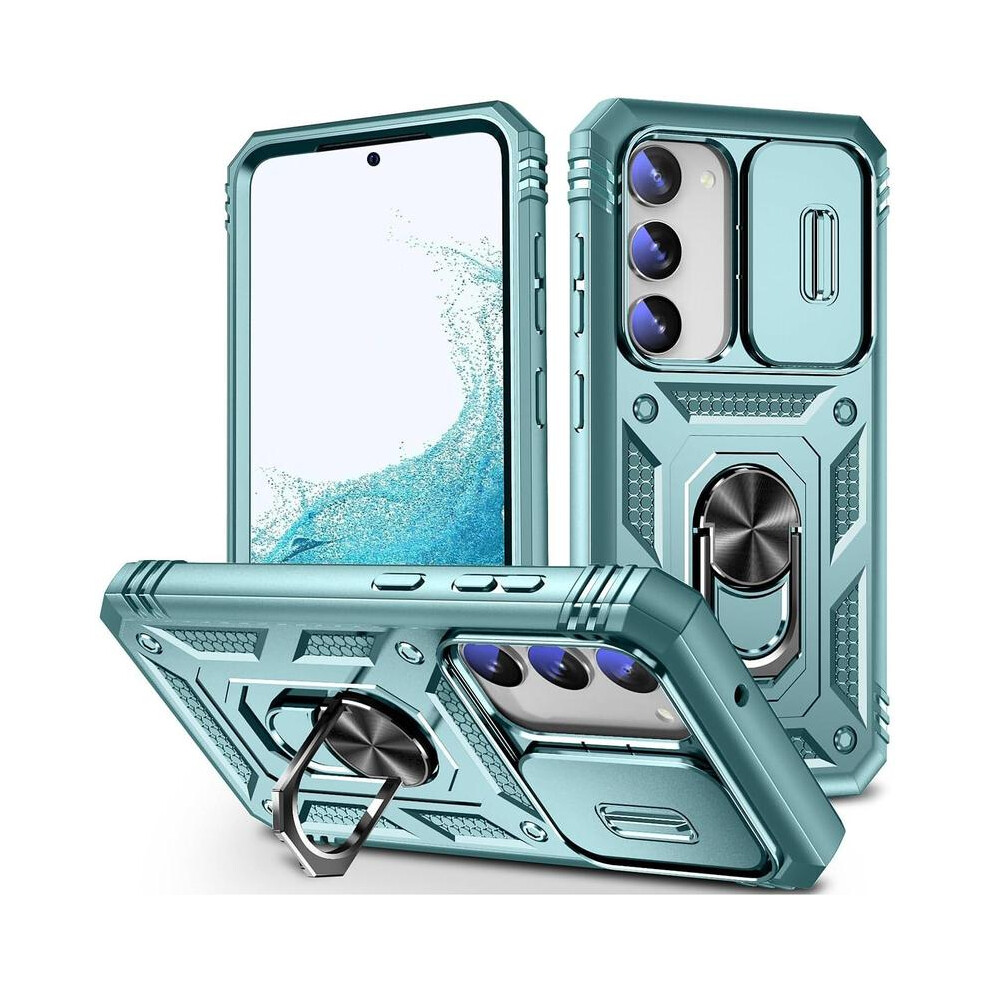 (, Galaxy A34 5G) Armor Design Phone Case With Slide Lens Cover, Shockproof Impact Resistant Phone Protective Cover Green 5032660040756