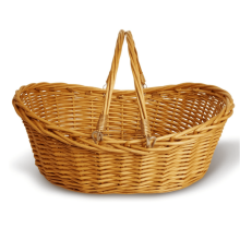 Medium Light Brown Hand Woven Wicker Basket for Storage with Handles - Woven Basket - Wicker Baskets for Picnics, Easter, Organizing, and More