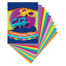 Papier de construction au sulfite, 50 feuilles 23 x 30,5 cm, papier épais pour projets artistiques, 10 couleurs assorties, multicolore