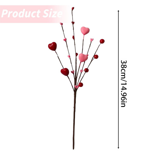 Heart-Shaped Berry Picks Red Berries 12 pcs 2