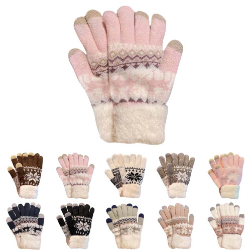Rood-witte kersthandschoenen voor touchscreen, dames, 2 stuks 2