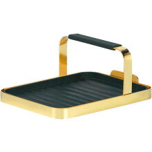 (As show, One size) Spoon rest, kitchen lid holder, metal spoon holder, spoon lid, Gold support lid,2024 Ping