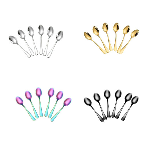6Pcs Multipurpose Stainless Steel Mini Spoons For Coffee-Gold 1