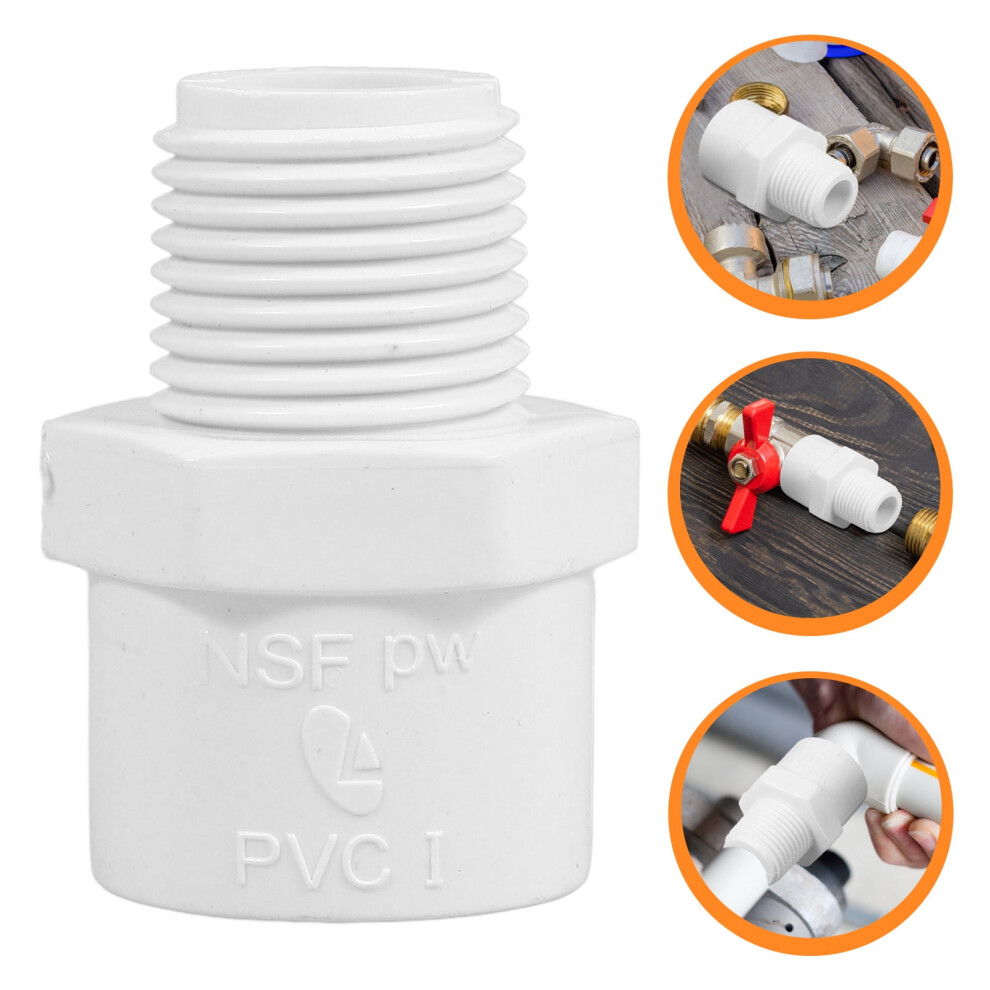 6-Pack Pvc Pipe Fittings With Male Thread And Socket, Connectors For Home And Industrial Plumbing Systems 9027700969001