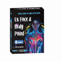 8-Color Glow-in-Dark Face Paint Markers, UV Neon Body Paint Pens for Skin, Washable Temporary Tattoos – Compatible with Black Light Parties