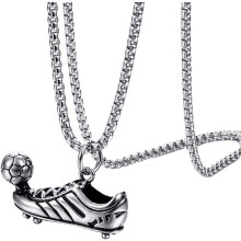 Titantium Soccer Ball Football Pendant Necklace With Free Chain for Men Women