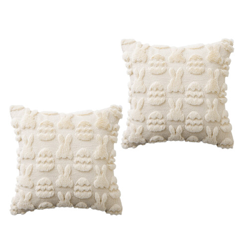 Set van 2 stijlvolle, jacquard geborduurde-45x45cm Lichtgeel