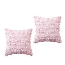 Ensemble de 2 protège-oreillers brodés en jacquard-45x45cm Rose