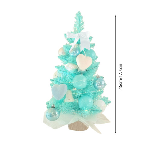 Blue Plastic Tabletop Christmas Tree 45cm with Accessories 2
