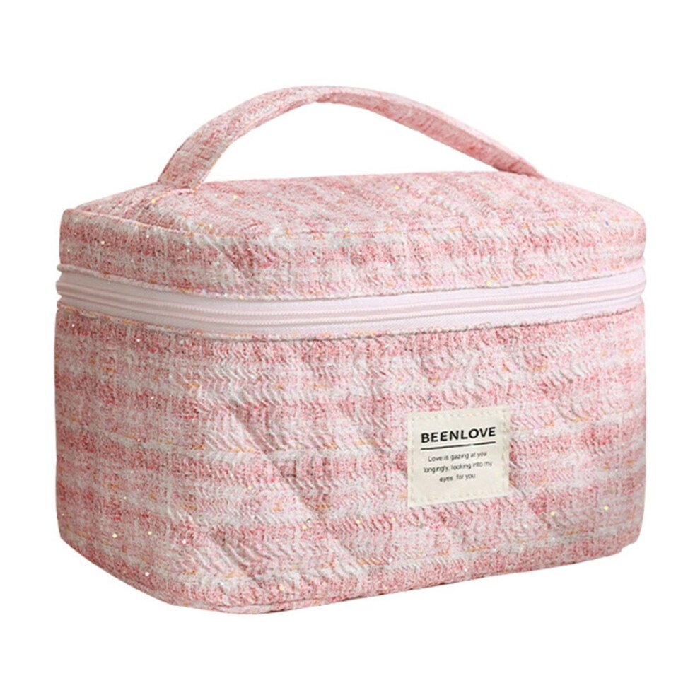 Velvet Corduroy Makeup Bag Set, Travel Portable Large Opening, Multi-Purpose for Toiletry Cosmetic Storage