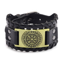 Retro-Piratenarmband aus Leder für Herren, verstellbar