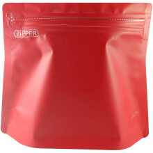 Different Capacity & Style 25Pcs Matte Colored Metallic Aluminum Bottom Gusset Stand-Up Bags (5oz, Red)