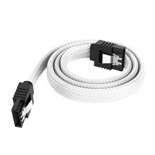 AntiSnag SATA3.0 Cable 50cm Nylons Meshes Sleeve With Locking Mechanism Thin Connectors For Internal Storage Drive