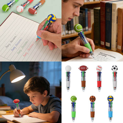 Novelty 4-Color Retractable Pen Shaped Like-Baseball 20PCS 2
