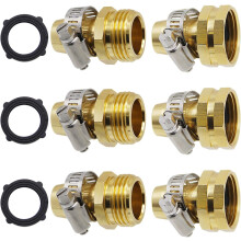 Raccord de réparation pour tuyau d'arrosage avec colliers de serrage, lot de 3. Embout de rechange en aluminium pour tuyau d'arrosage, compatible