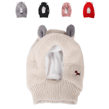 Koiran korvaläpät melunsuojaimilla ja korvien lämmöllä - neulottu myssy, koko 14,96 x 9,45 tuumaa (beige)