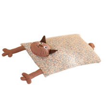 Grappige katten ontwerp boekweitkussen met afneembare hoes-bruin