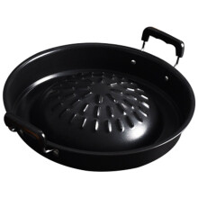 Genanvendelig sort metal grillpande til kød, fisk, grøntsager og udendørs grill