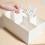 Square Storage Basket, Plastic, Stackable Design, Partitioned Organizer, for Dormitory, Home, and Desktop Drawer Storage, White, by 5