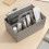 Square Storage Basket, Plastic, Stackable Design, Partitioned Organizer, for Dormitory, Home, and Desktop Drawer Storage, White, by 8