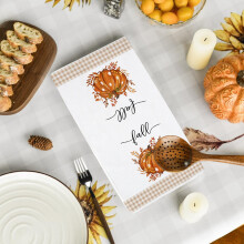 Høstkjøkkenhåndklær med gresskar- og lønneblader – landlige kjøkkenhåndklær/oppvaskhåndklær til Thanksgiving-dekorasjon, kompatible med