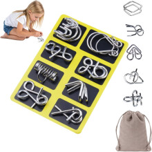 Kovové Montessori puzzle, ocelové hlavolamy, sada 1 ks